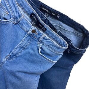 Lot 2 Long Tall Sally Blue Jeans Women's Size 8 Blue High Rise Skinny Stretchy